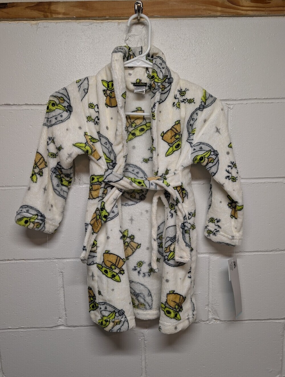New Disney Star Wars Kids' Plush Star Wars Grogu White Hooded Robe XS (4/5)